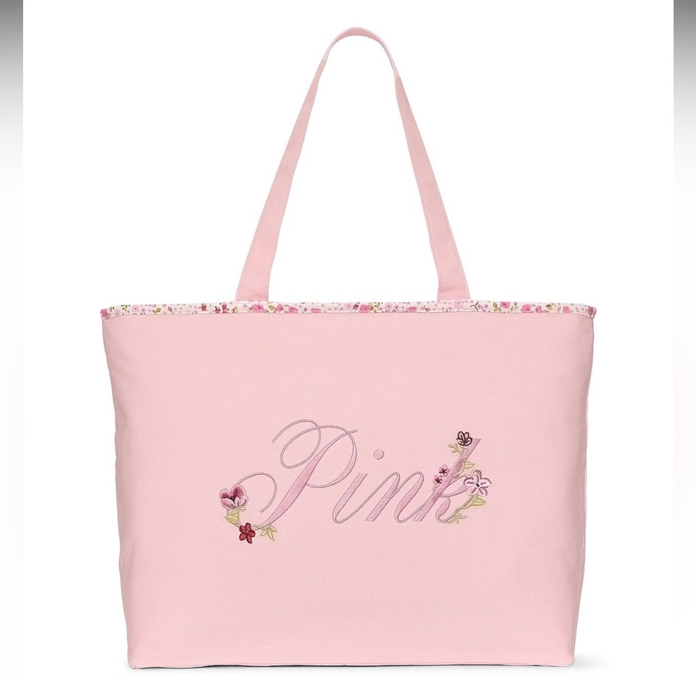 VICTORIA’S SECRET Floral Canvas Tote Bag NEW